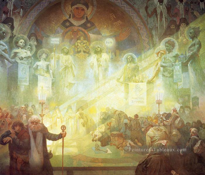 Der Heilige Berg Athos 1926 Alphonse Mucha Peintures à l'huile